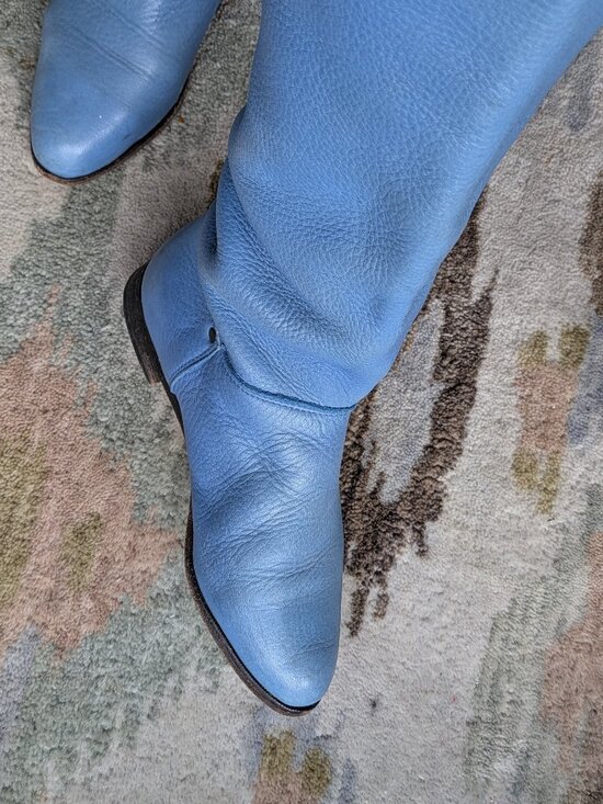 Roots Blue Leather Womens Boots Size USS37 - Picture 4 of 9